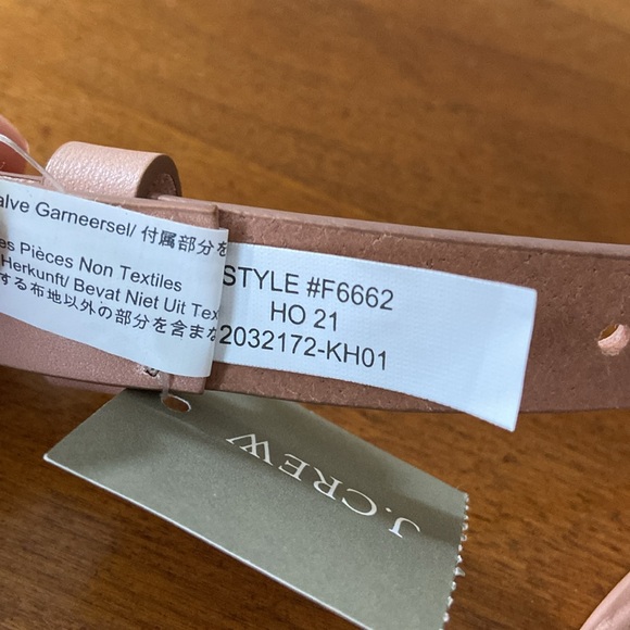 J. Crew Perforated Italian Leather Belt, XS/S, Dark Mauve (Nude/Blush/Pink), NWT - Picture 5 of 10